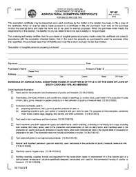 Blank nv sales and use tax form : Sc Agricultural Sales Tax Exempt Form Fill Out And Sign Printable Pdf Template Signnow