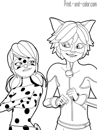 This miraculous ladybug coloring page features cat noir aka adrien agreste in action. Miraculous Tales Of Ladybug Cat Noir Coloring Pages Print And Color Com Ladybug Coloring Page Bug Coloring Pages Cartoon Coloring Pages