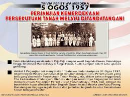 Pengisytiharan kemerdekaan tanah melayu merupakan peristiwa pengumuman kemerdekaan tanah melayu pada 31 ogos 1957. Trivia Peristiwa Merdeka Jabatan Penerangan Malaysia Facebook