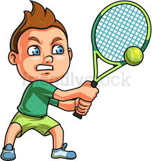 We carefully collected 390 cliparts about tennis so you can use them for study, work, fun and entertainment for free. Little Boy Playing Tennis Cartoon Clipart Vector Friendlystock Cartoon Clip Art Sports Art Kids Playing