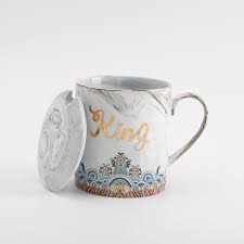 Coffee cups are typically made of glazed ceramic, and have a single handle for portability while the beverage is hot. Ceramic Coffee Cup With Lid Marble Pattern Couple Mark Drinking Cup Buy From 17 On Joom E Commerce Platform