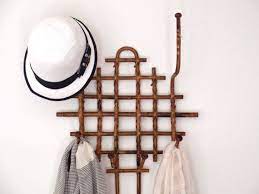 Vintage Rattan Bamboo Hat And Coat Rack Hanger Vintage Rattan Bamboo Hat Wall Hat Rack Ideas