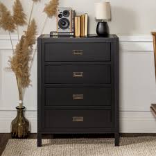 Annabelle Four Drawer Solid Wood Black Dresser By Chateau Lyon Walmart Com In 2020 Black Dressers Black Dresser Bedroom Bedroom Nightstands Wood