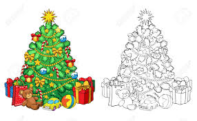 Arbol De Navidad Para Colorear Con Regalos