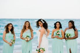Bridesmaid hairstyles half up half down. Beach Bridesmaid Dress Photos Tips Destination Wedding Details