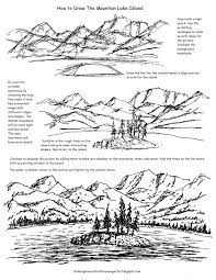 A Free Printable Worksheet For How To Draw A Mountain Lake Drawing Lessons Drawings Easy Drawings