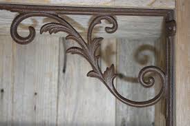 Decorative Elegant Leafy Design Shelf Supports 9 7 8 Etsy Decorative Shelf Brackets Shelf Brackets Cast Iron Decor