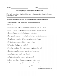 16 Subject Verb Agreement 2nd Grade Worksheet Nouns And Verbs Worksheets Subject And Verb Verb Worksheets