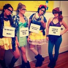 Hipster Disney Princesses Girl Group Halloween Costumes Hipster Disney Disney Princess Halloween Costumes