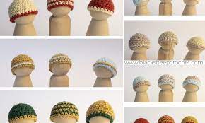 Peg Doll Accessories Beanies Black Sheep Crochet