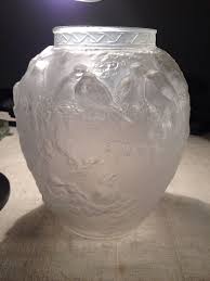 Art Deco Vase Modele Oiseaux Du Paradis Signe Muller Freres Luneville Art Deco Luneville Vase