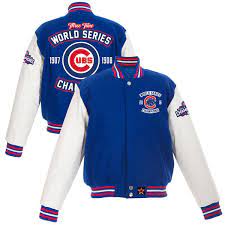 Chicago Cubs Jh Design Women S 2016 World Series Champions Two Tone Leather Jacket Royal White 449 99
