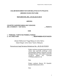 Rumah adalah satu keperluan yang memang diperlukan oleh setiap orang bagi meneruskan kehidupan. Coa Country Garden Danga Bay Sdn Bhd V Tribunal Pdf Tribunal Jurisdiction