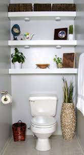 Estimate the overall height of the shelf and the objects you plan to place on it or hang from it. Diy Bathroom Shelves Above Toilet Trendecors