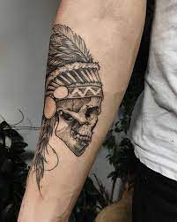 Native american bull skull symbol of secret knowledge, shamanism. Native American Skull Tattoo Tattoogrid Net