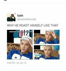 Cuz He S The Realest Well I Mean He Can T Pretend Like There S Hair On His Head Exo Memes Exo Funny Funny Kpop Memes