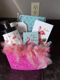 Flamingo Theme Gift Basket Pink Gift Basket Themed Gift Baskets Creative Christmas Gifts