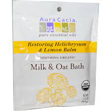 Welcome to organicbabyoasis.com where all of our products are organic or all natural and safe for your babies. Aura Cacia Organic Milk Oat Bath Restoring Helichrysum Lemon Balm 1 75 Oz 49 6 G Iherb
