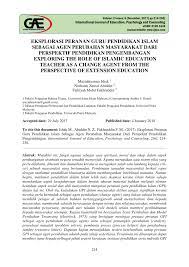 Baik itu tugas mengajar, administrasi, tugas yang bersifat sosial dan ditambah tugas tambahan. Pdf Eksplorasi Peranan Guru Pendidikan Islam Sebagai Agen Perubahan Masyarakat Dari Perspektif Pendidikan Pengembangan