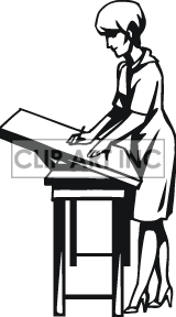 Black And White Woman Clipart Black And White Outline Of A Woman Architect Clipart Royalty Free Clipart 160645 Clip Art Black And White Architects Band