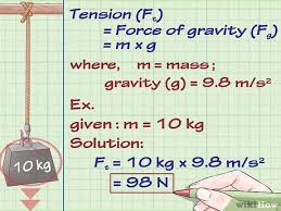 An example of tension is pulling the two ends of a rubber band further and further apart from each other. How To Calculate Tension In Physics 8 Steps With Pictures