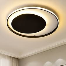Matte Black Circular Ring Flush Mount Minimalist Aluminum Led Flush Ceiling Light For Coffee Shop Beautifulhalo Com