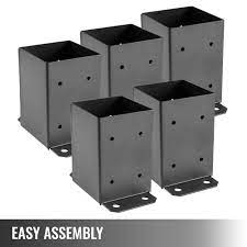 After you ensure the post anchors are locked into position, you could proceed to installing the wooden posts. 5 Pack 4x4 Fence Post Base Post Anchor Powder Coated Porch Railing Pos Vevor Us