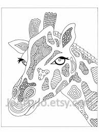 Coloring Page Elephant Zentangle Inspired Printable Zendoodle Etsy Elephant Coloring Page Giraffe Coloring Pages Colorful Drawings