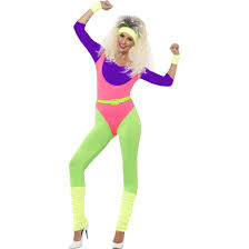 Suchergebnis auf amazon de für ddr nicht verfügbare. 80er Damen Kostum Sport Buntes Aerobic Outfit Neon Jumpsuit 80s Worko 35 95