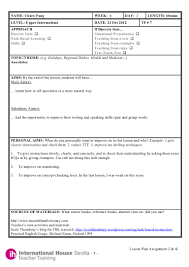 Most lesson observation forms use the teacher standards as a framework to link commentary to. Example Of A Celta Lesson Plan