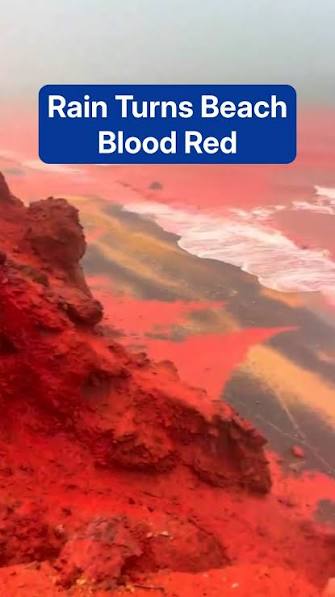 A beach on Iran’s Hormuz Island is capturing attention across the world  after heavy rain triggered a jaw-dropping natural wonder. The “blood rain”  happens often enough that locals call this area “Red ...