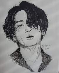 Bts jungkook | 전정국 on instagram: Very Quick N Messy Sketch Of Jk Very Quick N Messy Sketch Of Jk Jungkook Sketch Messy Sketches Bts Jungkook Art