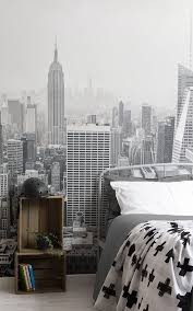 Black And White New York Skyline Wallpaper London Minimalist Wallpaper Black White Cityscape Muralswallpaper Wallpaper Bedroom Wall Murals Bedroom Dream House Ideas Bedrooms