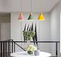 KCO Lighting Cone Pendant Lights Kitchen Island Small Pendant Light 3 Pack Barn Hanging Lights Indoor Nordic Pendant Lighting Pink Pendant Light ...