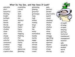 What Do You See Word Wall Describing How Something Looks Writing Words Book Writing Tips English Writing Skills