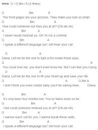 One Direction Diana Chords Ukulele Chords Music Chords Guitar Songs