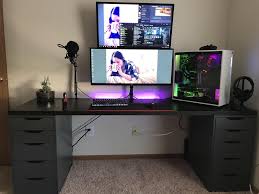 It's time to take your gaming experience. I Am In Love With This Ikea Desk And The Hue Really Brings This Case To Life Battlestatio Gaming Computer Desk Video Game Room Design Computer Desk Setup