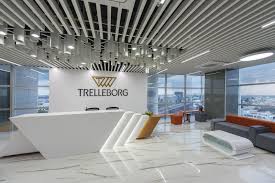 Office Tour Trelleborg Offices Bangalore Reception Desk Design Office Interior Design Office Interiors