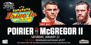 Conor mcgregor faces dustin poirier at ufc 257 this weekend, with both mma fighters aiming for an outside chance of a shot at the ufc lightweight title. Acadiana Drive In Ufc 257 Poirier Mcgregor Cajundome