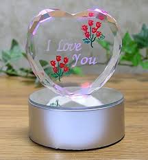 I Love You Led Glass Heart Decoration Granmother Gift Glass Heart Valentines Day Decorations