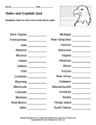Five percent of the state, or 29,000 square miles, is covered by glaciers. Printable Us States And Capitals Quiz Practice Test Pdf