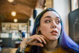 Excited young woman with bright blue hair isolated on grey. 438 557 Blue Hair Woman Photos Free Royalty Free Stock Photos From Dreamstime