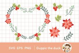 Download Christmas Wreath And Elements Clipart Graphic By Guppic The Duck Creative Fabrica SVG Cut Files
