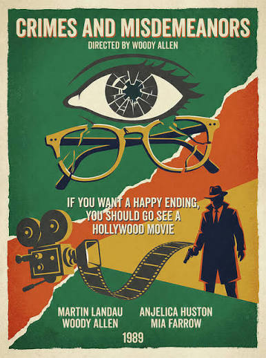 Crimes and Misdemeanors - Minimal Movie Poster - Retro Film Poster -  Vintage - 1989 Poster