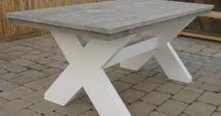tafel grijs beitsen onderkant wit schilderen tafel kruispoot thuisdecoratie tafel