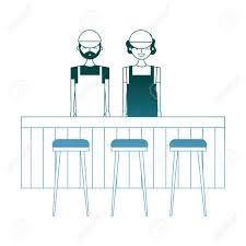 Check spelling or type a new query. Employee Baristas Standing Behind Bar Counter And Stools Vector Royalty Free Cliparts Vectors And Stock Illustration Image 97694003