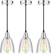 Maybe you would like to learn more about one of these? 3 Pack Glass Pendant Lighting Kitchen Island Mini Hanging Light Fixtures Brushed Nickel Adjustable Modern Edison Ceiling Pendant Light For Kitchen Dining Room Hallway Hotel Restaurant Amazon Com