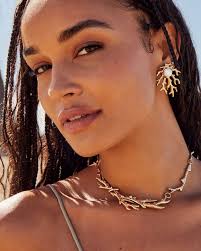 NWT Kendra Scott Shea Statement Stud Earrings in Vintage Gold