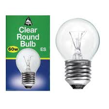 What is equivalent to a 60w bulb? Bell 01870 60w 240v Es E27 Warm White Golf Ball 45mm Clear Round Bulb