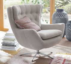 Wells Upholstered Swivel Armchair Chairs Loft White Living Room Chairs Furniture